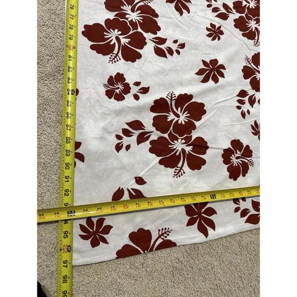 IKEA SALEPSROT Duvet Cover Set Hawaiian Plumaria Rust-Red White Reversable King - Picture 3 of 7
